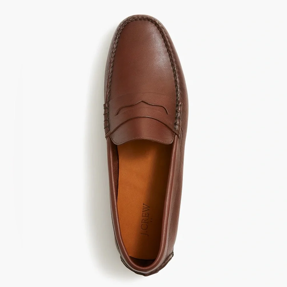 J. CREW Classic Leather Driving Shoes in Brown Size 12 M $178‎ NWOB AW685